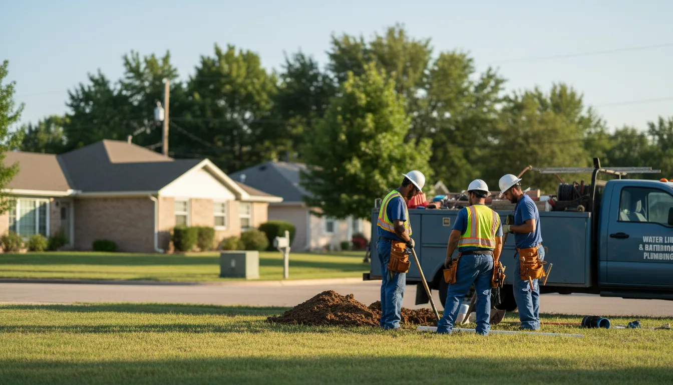 Residential water line and bathroom plumbing service in Midvale, ID